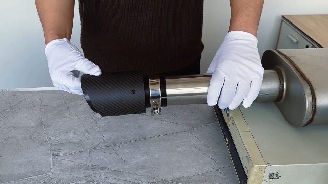 LCGP - Punta di scarico universale per diesel da 17,8 cm con attacco lungo da 15 pollici, taglio ad angolo lucido e laminato, in acciaio INOX