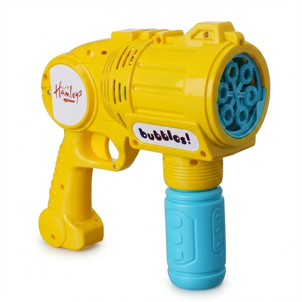 Hamleys Bubble Blaster for Kids with 1 Bubble Solution | Bubble Play Toy for Fun Indoor/Outdoor Bubble Machine for Kids 3Y+ | Perfect for Birthday Parties & Summer Outdoor Fun or Party (Yellow)