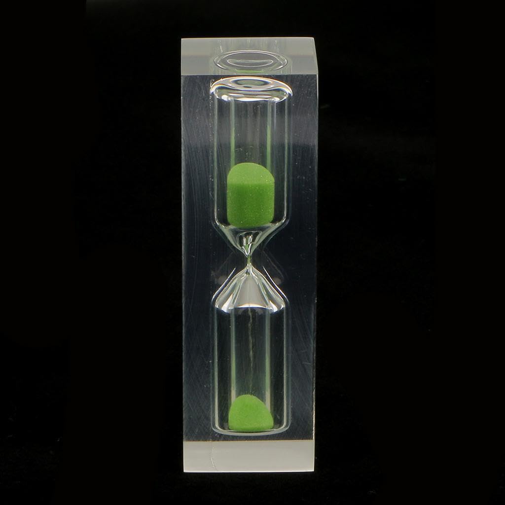 PIXZCSA Fascinating Kitchen Sand Clock Cooking Sand Timer Unique Egg Timer Eye Catching Home And Kitchen Accessory Home Decoration Nice Gift For Friends, Green, 2.5x2.5x8 cm