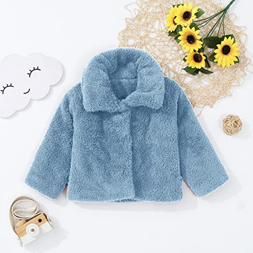 Toddler Girls Fleece Warm Coat Open Front Long Sleeve Lapel Windproof Jackets Stylish Cute Clothes for Baby Girls3