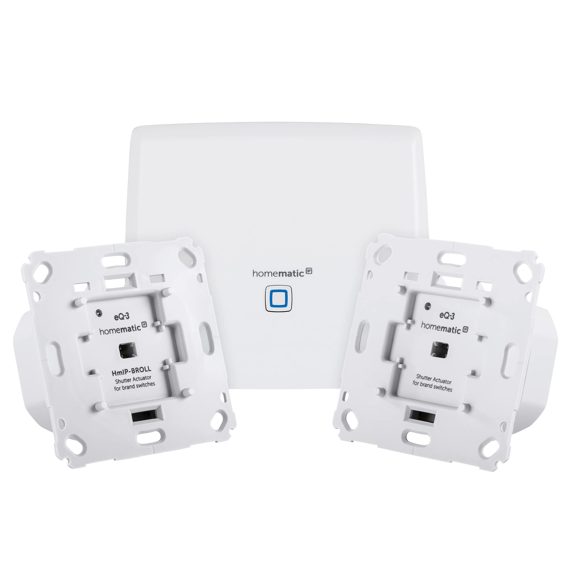 Homematic IP Set mit Smart Home Zentrale CCU3 und 2X Rollladenaktor für Markenschalter