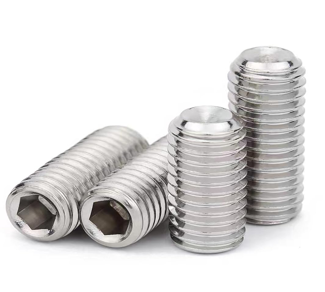 50 Pcs M3-0.5x2mm Hex Socket Head Cup Point Set Screws, Allen Head Grub Screw, Internal Hex Drive Headless Set Screw, 304 Stainless Steel,for Bathroom Fixtures, Door Knobs, Faucets, Plumbing