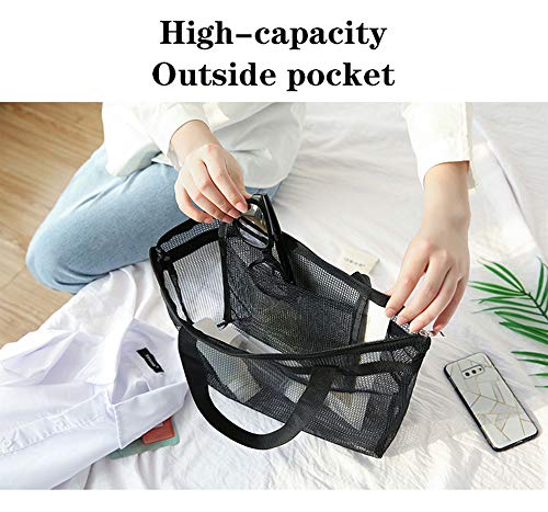 Mesh Beach Bags Large Grocery Tote Toy Bag with Pockets for Gym Picnic Shopping Travel2