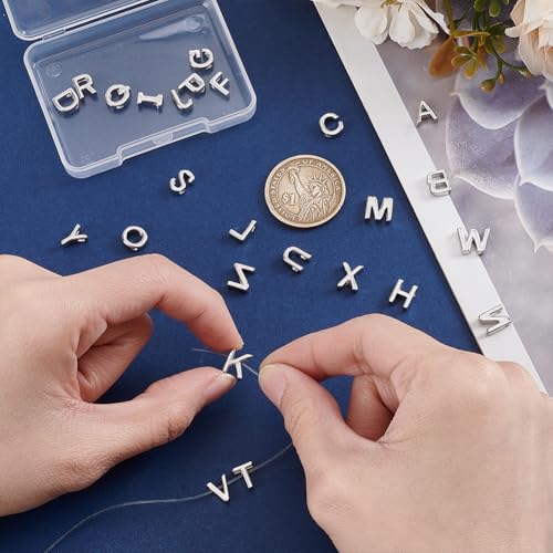 Breloques lettres alphabet WADORN A-Z pailletées pour création de bijoux
