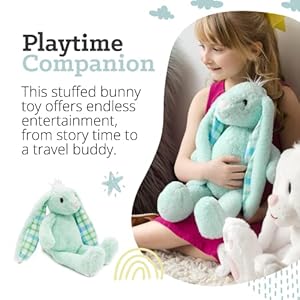 Plushible easter bunny plush cuddly soft embroidered stuffed animal toy for newborns kids boys girls 18 inch  urban country home decor