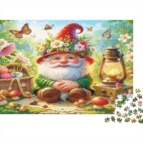 Puzzle de 1000 piezas antiestrés con diseño de gnomo de jardín para desconectar