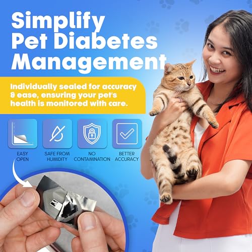 PetTest Diabetes Blood Glucose Tests Strips for Dogs and Cats for use with PetTest Glucose Monitor (50 Strips) Sterilized and Individually Sealed - Image 3