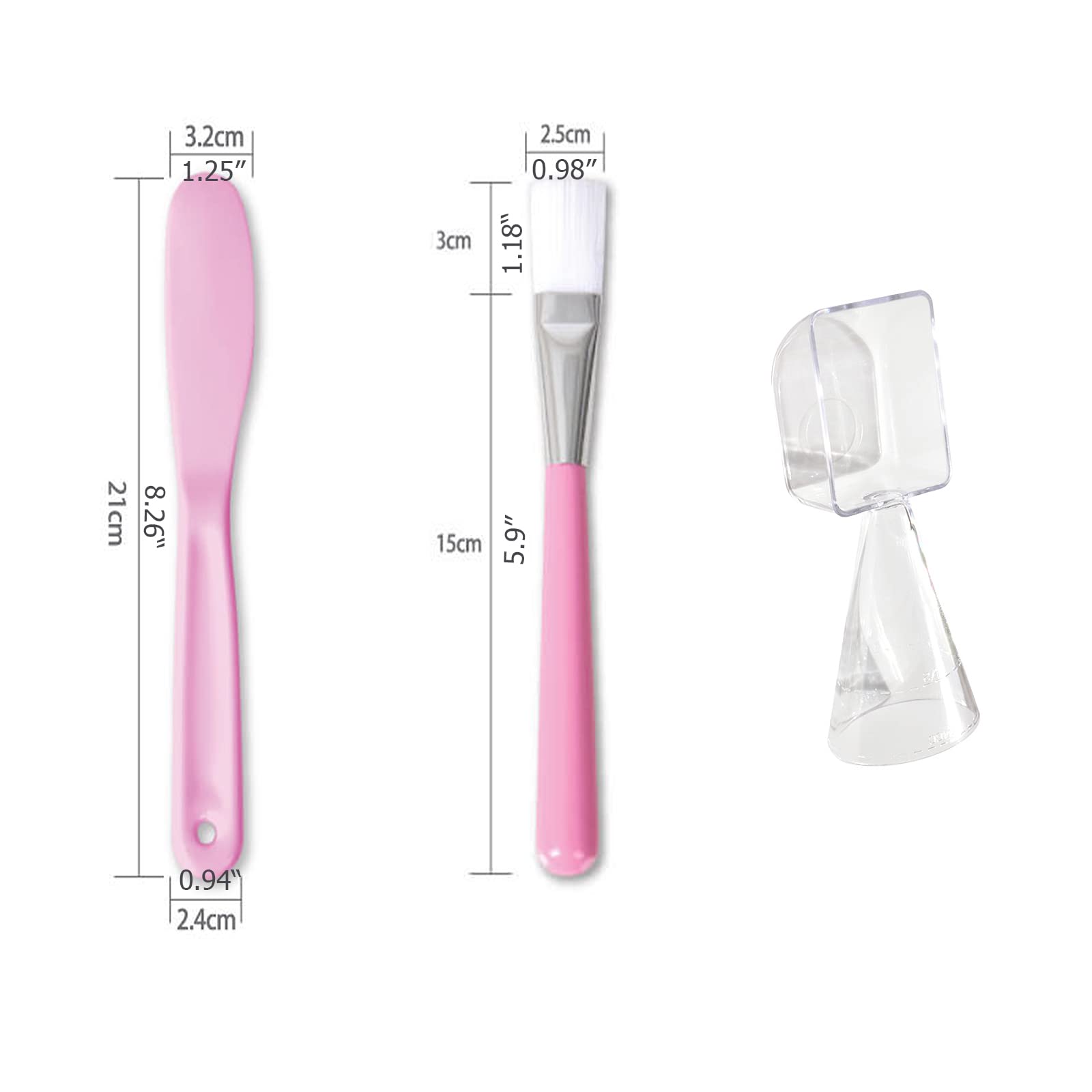 Silikon-Gesichtsmaske Rührschüssel Set, Rosa DIY Gesichtsmaske Pinsel Rührset mit Gesichtsmaske Schüssel Spachtel Messlöffel Elitzia ET1183 (7 In 1)