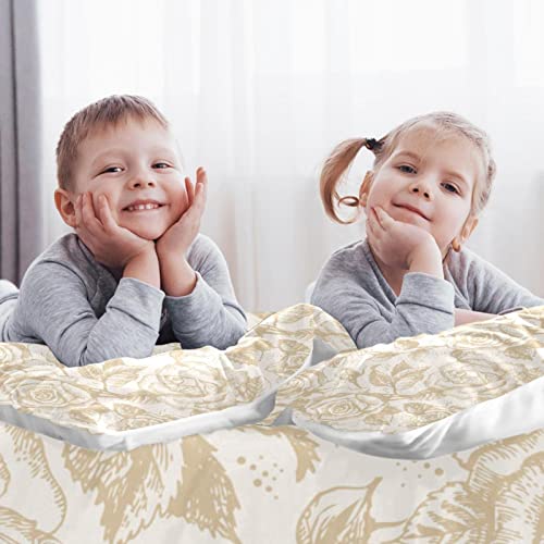 Housse de couette douce avec 2 taies d'oreiller | Parure de lit roses - 3