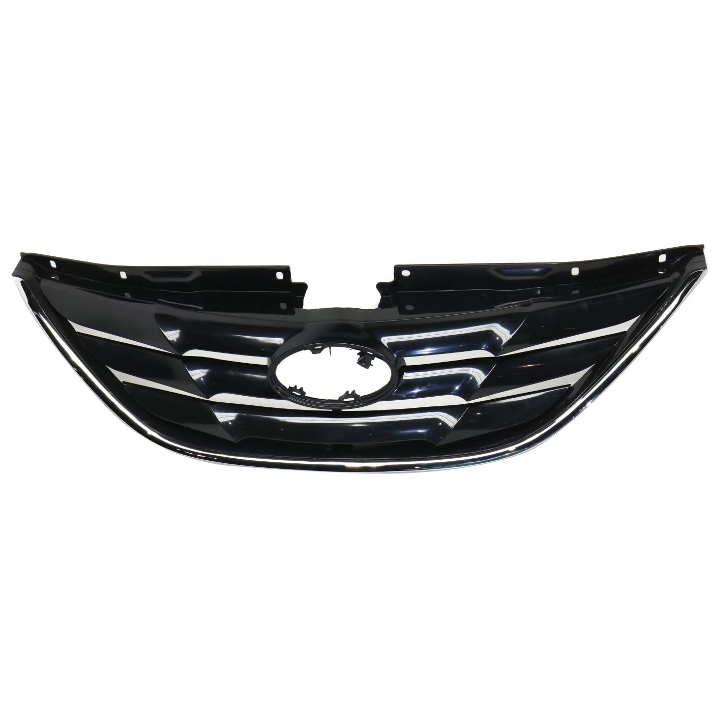 New Grille For 2011-2013 Hyundai Sonata, Primed Shell and Insert, With Chrome Molding, Type 1, Except Hybrid Model HY1200162