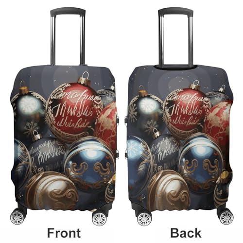 Christmas Balls Printed Luggage Cover Protector, Fits 18-32 Inch Luggage3