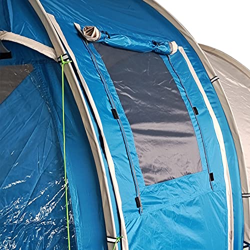 Outsunny 3 to 4 Man Tunnel Tent, Two Room Camping Tent with Windows, Portable Carry Bag, for Fishing, Hiking, Sports, Festival, Blue - Image 8