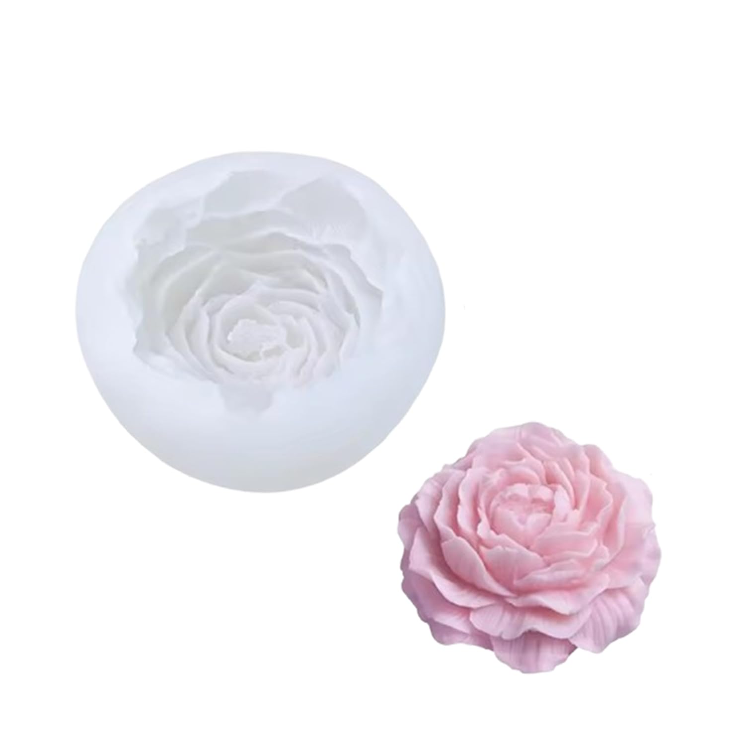 YellowCult 1 pcs Bloom Peony Silicone Candle Mold Wax Moulds for Scented Candles Handmade Soaps Making Clay Resin Crafts Casting Cake Dessert Mousse Aroma DIY Art Crafts Supplies Home Decoration