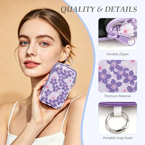 Image of KJQJLY 2 Pack Portable Tampon Organizer Bag Tampon Holder & Storage Case with Zipper for Travel, Discreet Period Bag for Purse, Waterproof Feminine Products Pouch for Women (Yellow & Purple)