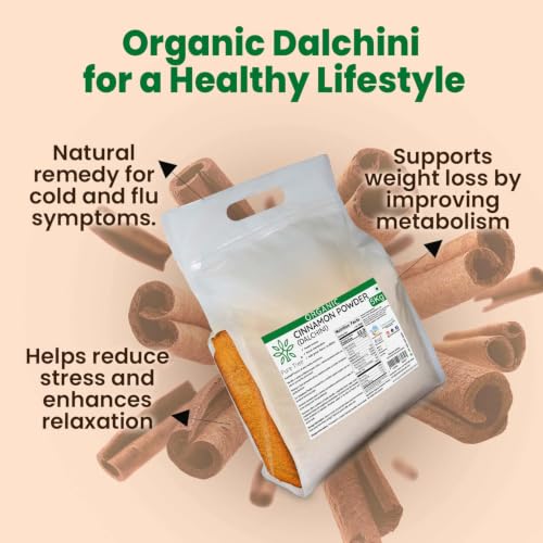 Image of Pure Tree Certified Organic Dalchini Powder | 5 Kg / 5000 g | Organic Cinnamon Powder | Dal Chini Powder Indian Spices Aroma & Flavour | Gluten Free Cineman Dalchini