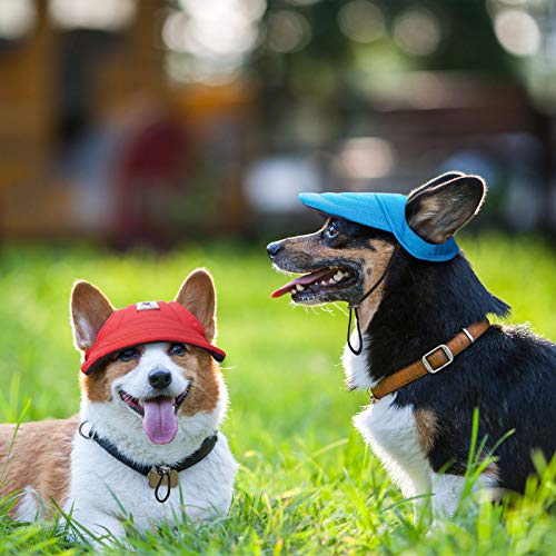 4 Pieces Dog Visor Hats Dog Baseball Hats Pet Sun Protection Hats Outdoor Sports Hats With Ear Holes Pet Baseball Hats With Adjustable Chin Strap For Extra Small Dogs #TOP4