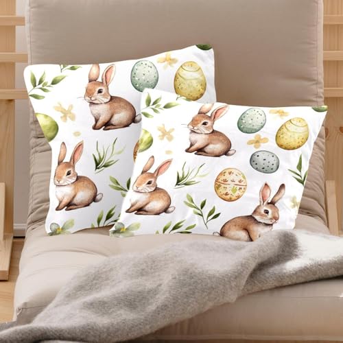 Housse de coussin lapin de Pâques velours haut de gamme double face