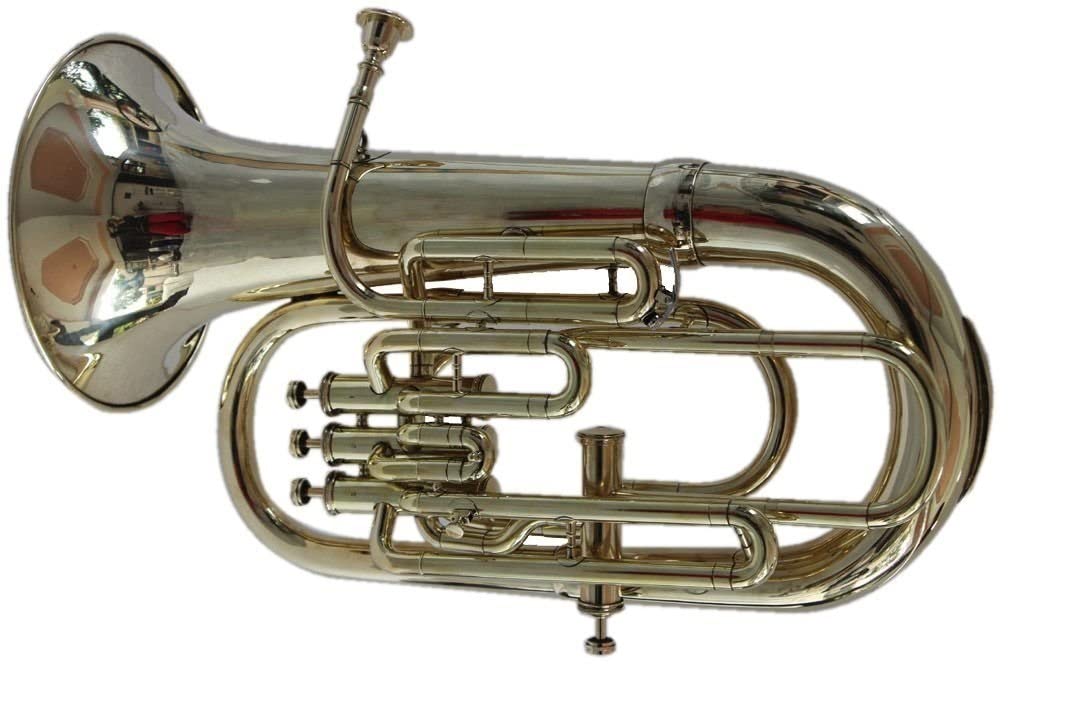 Brass Euphonium Bb/F 4 Valve Chrome Wow W Case Mp Silver