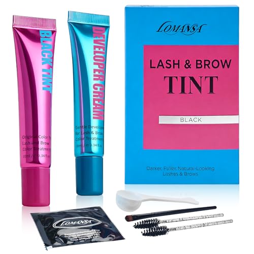 Lomansa 10ml Lash Color Kit Black Voluminous Coloring for Eyelash Hairs, Easy to Use with Natural...