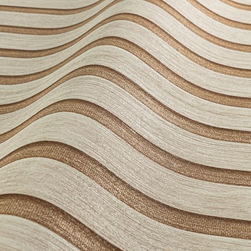 Papel pintado tejido-no tejido lavable para tapar imperfecciones con efecto panel de madera 6