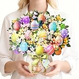 APOTODITO Easter 3D Pop Up Bouquet with Colorful Eggs, Pop Up Easter Card Bouquet with Lights and Music, Envelope Included