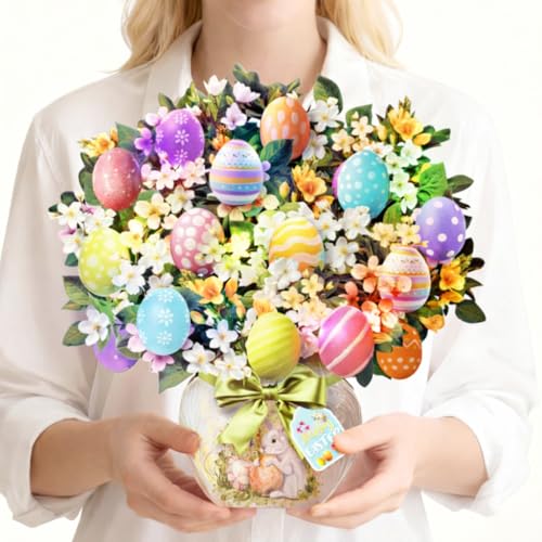 APOTODITO Easter 3D Pop Up Bouquet with Colorful Eggs, Pop