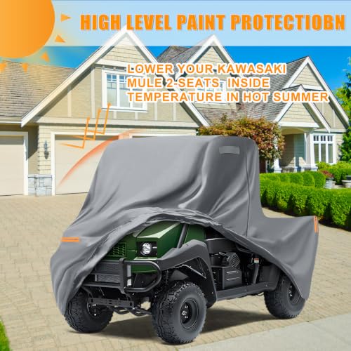 Image of Waterproof UTV Cover Replace for Kawasaki Mule 4000 /4100 PRO-MX 2 Seats | 6 Layers Outdoor Cover with Cotton Liner, Air Vents, Door Zipper and Windproof Buckles for Rain Snow Dust Protection
