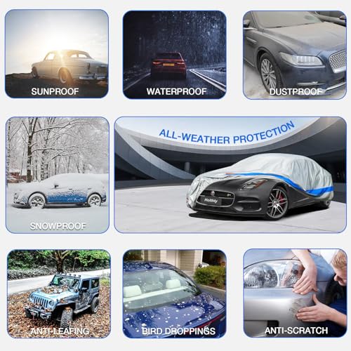 Image of Truck Car Cover Waterproof All Weather, Car Covers for Pickup, All Season Rain Sun Dust UV Protection Windproof with Storage Bag, Universal Fits Length 229-242 inch