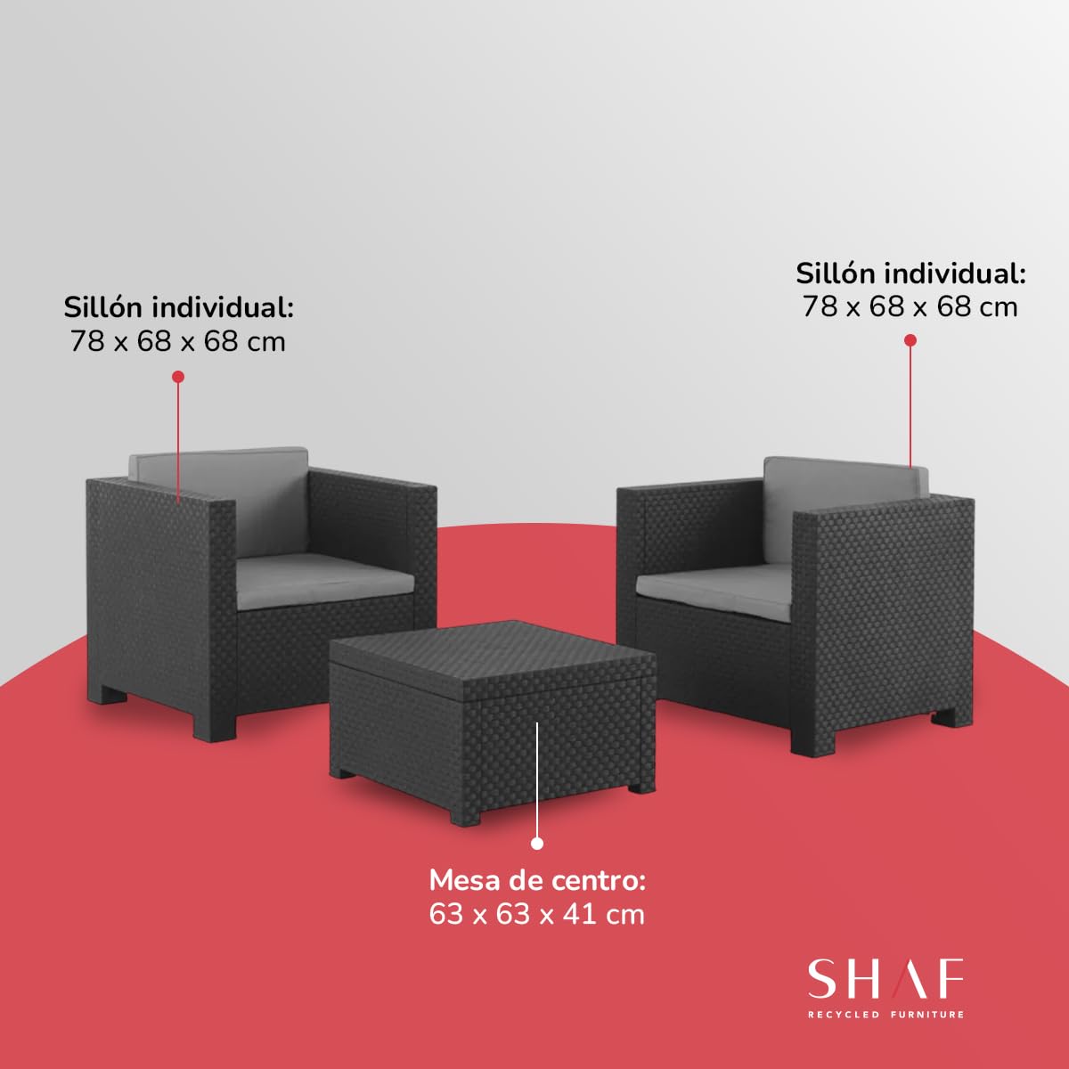 Shaf - Diva Tête à Tête | Set Muebles de Salon Exterior - Conjunto