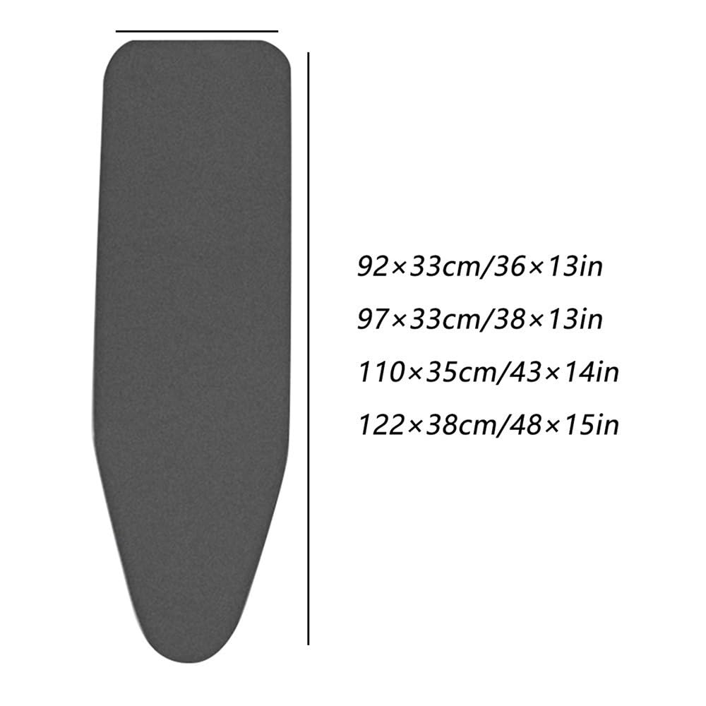 Funda para Tabla de Planchar de 15 x 45 Pulgadas, de algodón Resistente al Calor, de Repuesto, Almohadilla Ajustable, Funda y Almohadilla para Tabla de Planchar (Color: Gris, tamañ