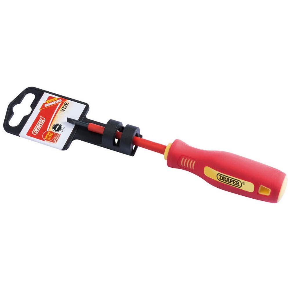 Draper46515 Fully Insulated Plain Slot Screwdriver, 2.5mm x 75mm