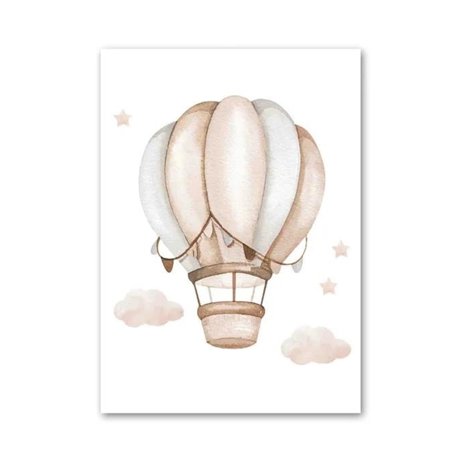 XENITE Wall Art Canvas Prints Cute Elephant Hot Balloon Moon Rainbow Cloud Nursery Wall Art Canvas Painting No Frame Prints Pictures Kids Room Decor(D,30x40cm)