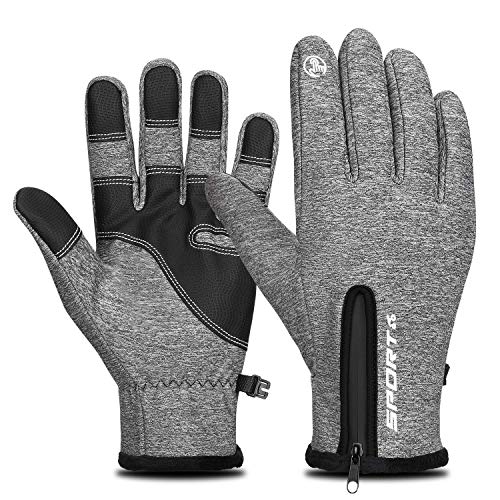 Cevapro Touchscreen-Handschuhe warme Winterhandschuhe Outdoor Thermohandschuhe Winddichte Handschuhe für Herren Damen Laufen Klettern Skifahren Radfahren fahren Wandern Gr. 85, grau