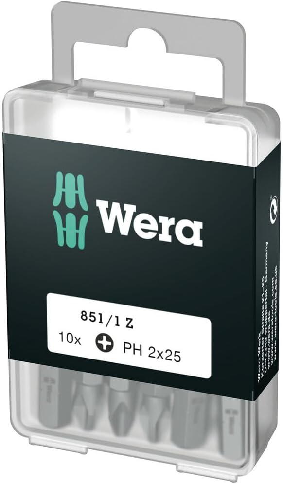 Wera Uç Çeşitleri, 851/1 Z PH 2 DIY, PH 2 x 25 mm (Kutu Başına 10 Uç), 05072401001