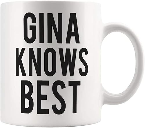 Miniatura 2 de Fonhark - Gina Knows Best Brooklyn 99 - Taza de café divertida para mujer, 11 onzas, color blanco