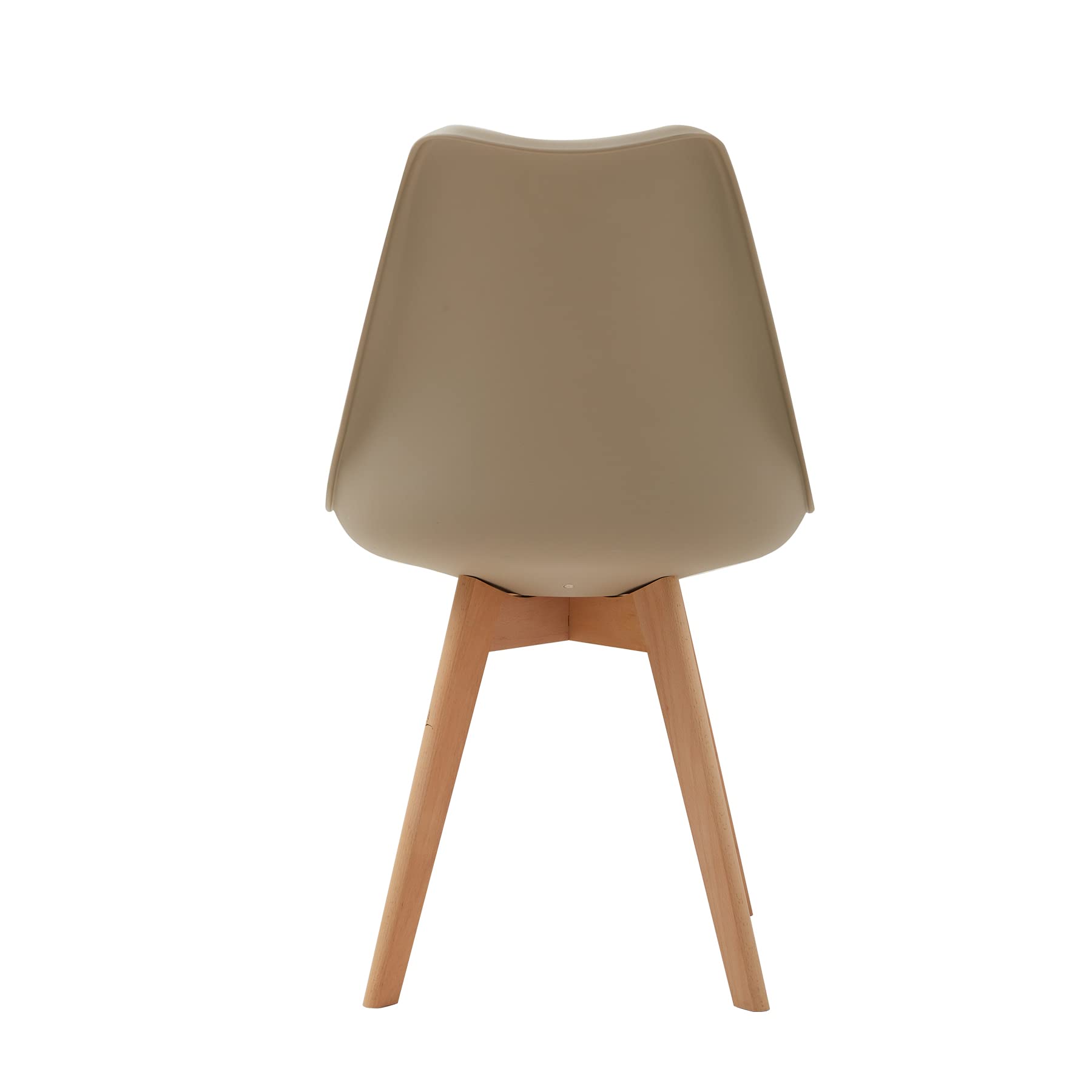 Pack 6 Sillas de Comedor Nordicas, Sillas de Cocina con Cuero Tapizado Cojín y Patas de Madera de Haya, para Comedor, Salón, Dormitorio, Cocina (Marrón)