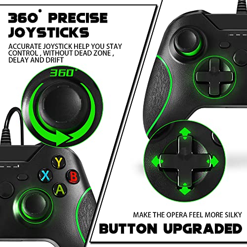 Saminra Replacement For Xbox One Wired Controller, Black Usb Gamepad Joystick Controller For Xbox One/S/X/Pc Windows 10 With 3.5Mm Audio Jack #TOP2