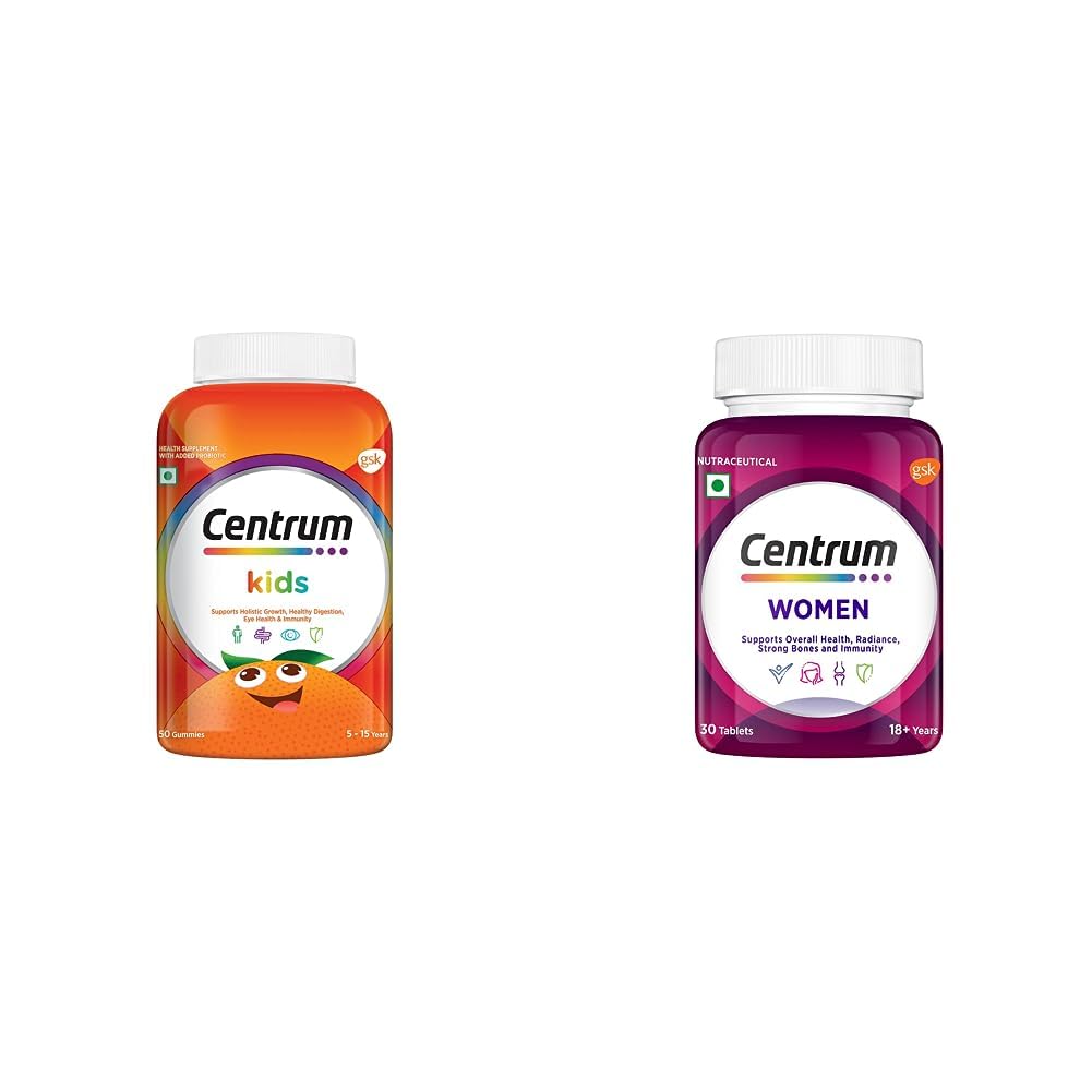 Centrum Kids, Multivitamin With Probiotics, Vitamin C & 11 Other Nutrients(Veg) - 50 Gummies & Women, Multivitamin With Biotin, Vitamin C & 21 Vital Nutrients (Veg) Pack Of 30 Tablets (B0CDDD7MM9) Amazon Price History, Amazon Price Tracker