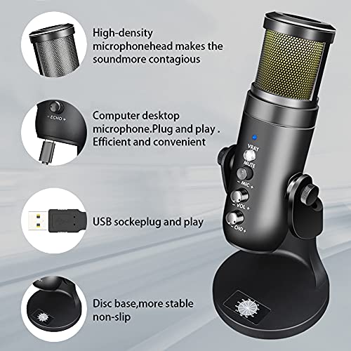 USB Mikrofon, RGB PC Gaming Kondensator Mikrofon Studioqualität für PS4 Mac LED Farbatmosphärenlicht Microphone mit… - Image 6