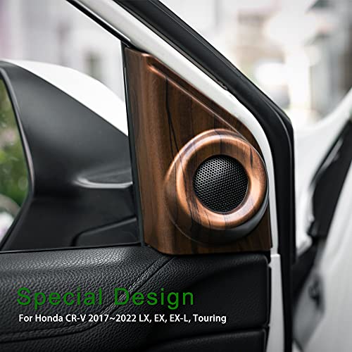 Thenice For Crv A-Pillar Speaker Rings Peach Wood Grain Front Door Horn Loudspeaker Decorations Circle Trims For Honda Cr-V Lx Ex Ex-L Touring 2017 2018 2019 2020 2021 2022 #TOP1