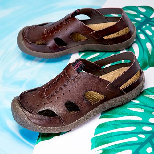 Men's Wide Toe Sport Sandals Summer Comfortable Closed Toe Hiking Adventure Fisherman Beach Shoes Outdoor Casual Walking Sandals Slippers4