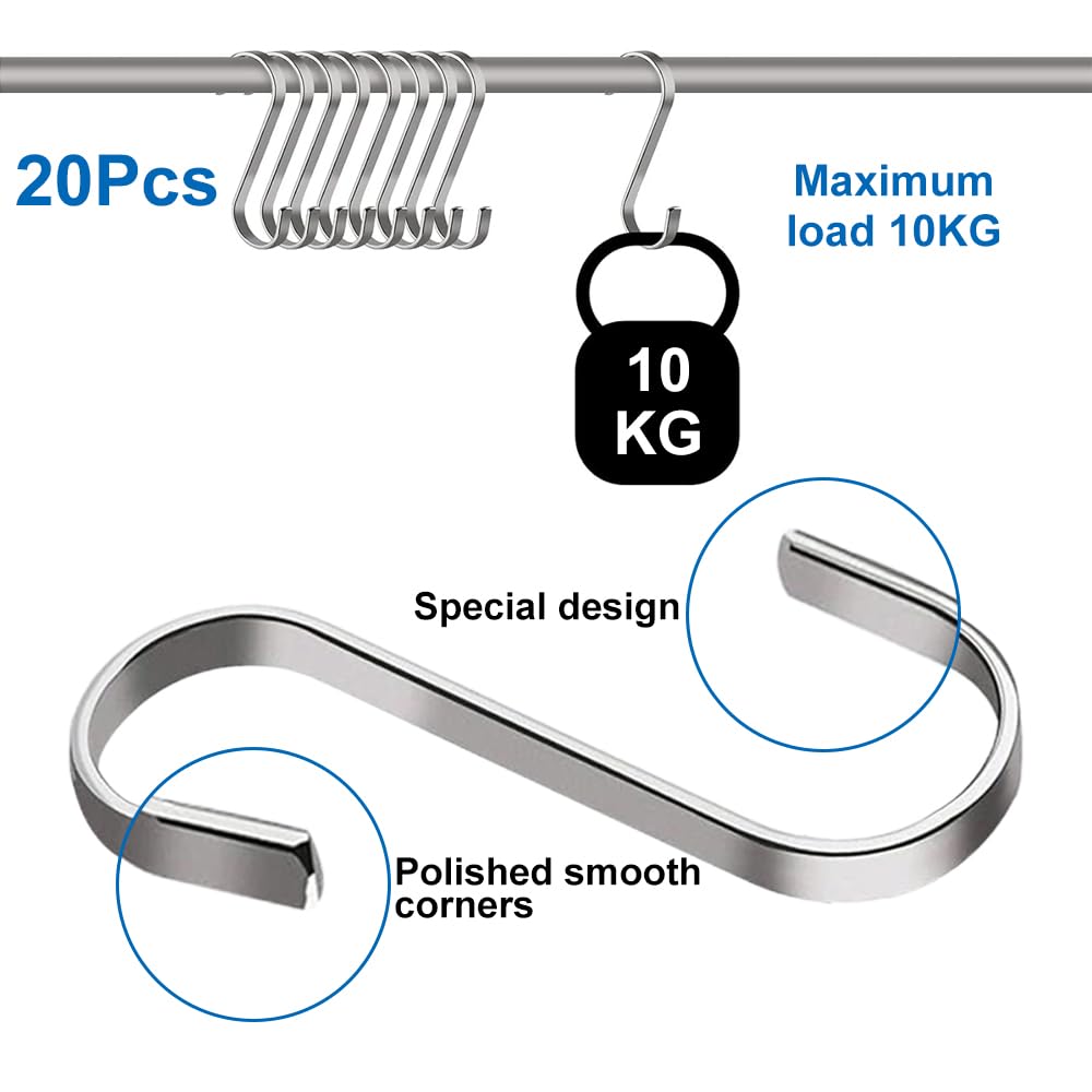 Crochets En Forme De S En Alliage D'aluminium, 1/5/10 Pièces, Crochets Pratiques Pour Garde-corps De Cuisine, Support De Fermoir Pour Suspendre Des Vêtements Et Des Sacs à Main