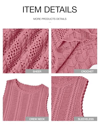 Image of KIRUNDO Beach Vacation Clothes for Women Spring Summer Crochet Sweater Vest Tank Tops Cover Ups Resort Cruise Outfits 2026