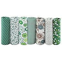 7 Tessuti Di Cotone 25x25 Cm - Strisce Floreali Vintage, Per Quilting E Cucito Fai Da Te