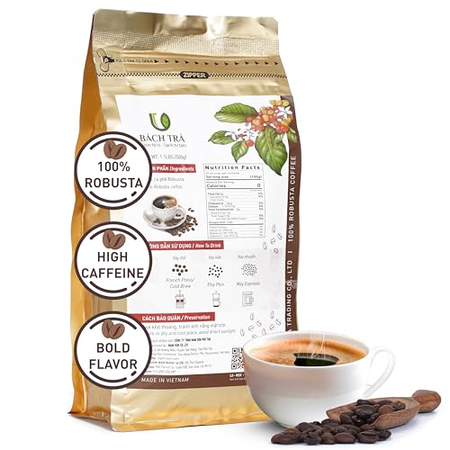 ANBA Robusta Coffee Beans, 17.64oz – Dark Roast, Strong &