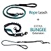 Heavy Duty Rope Bungee Leash for Large and Medium Dogs with Anti-Pull for Shock Absorption - No Slip Reflective Lead for Outside (Teal, Bungee Leash- 5.5 Ft)