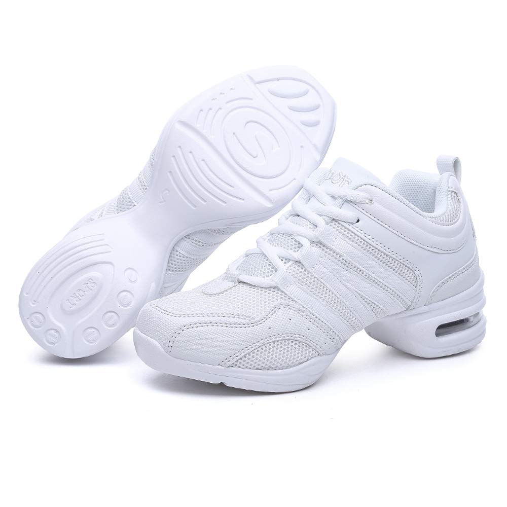 Padgene Scarpe Jazz Donna Scarpe da Ginnastica Lacci Cuscino Traspirante Signore Suole Divise Scarpe da Danza a Camminare Sportive