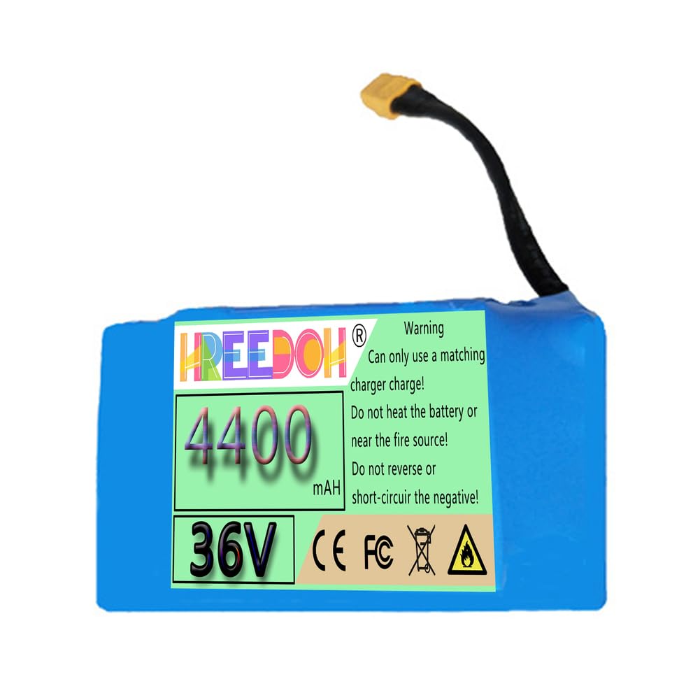 Batterie 36 V pour Trottinette électrique, Batterie 36 V pour Hoverboard, Batteries Lithium-ION 36 V 4,4 Ah pour kit Moteur 0-158,4 W avec BMS