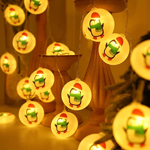Natal String Lights Christmas Penguin Pattern Shaped String Lights para Home Shipping Malls Hotéis C