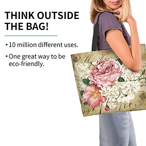 Famame-Vintage-Rose-Floral-Canvas-Tote-Bag-Large-Women-Casual-Shoulder-Bag-Handbag-Reusable-Multipurpose-Shopping-Grocery-Bag-For-Outdoor